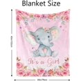 thumbnail image 6 of Elephant Blanket for Baby Girls, Pink Animal Blankets for Kids Floral Fuzzy Throw Blanket for Birthday Children''s Day for Girls Soft Fleece Flannel Toddler Blanket, 30\\, 6 of 6