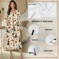 thumbnail image 6 of FKELYI Women Zip Up Robe Nightgowns Comfy House Coats Halloween Pumpkin Bat Star Print Full Length House Dress Long Sleeve Bathrobe with 2 Pockets Breathable Sleepwear, XL, 6 of 6