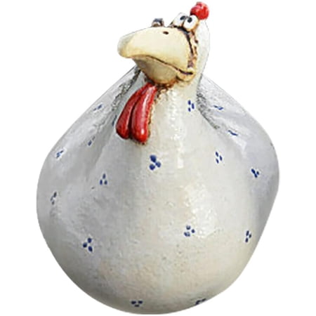 Worallymy Resin Hen Statue Chicken on The Fence Chicken Yard Art Sculpture for Farmhouse Yard Lawn Decoration