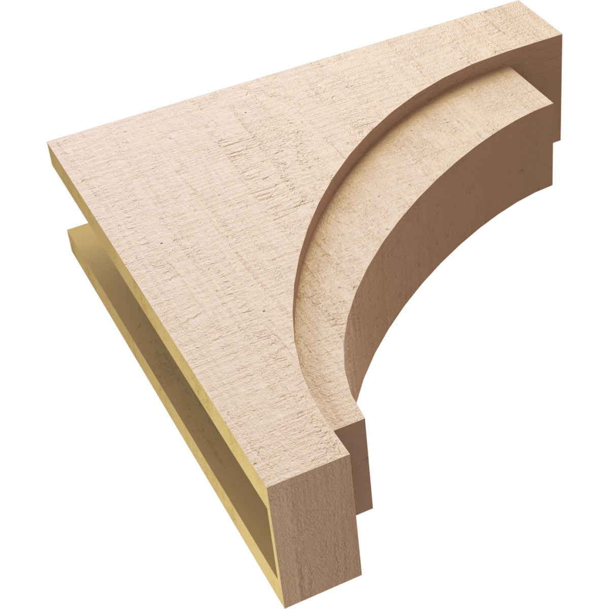 8"W x 32"D x 32"H Thin Rivera Rough Cedar Woodgrain TimberThane Corbel, Primed Tan