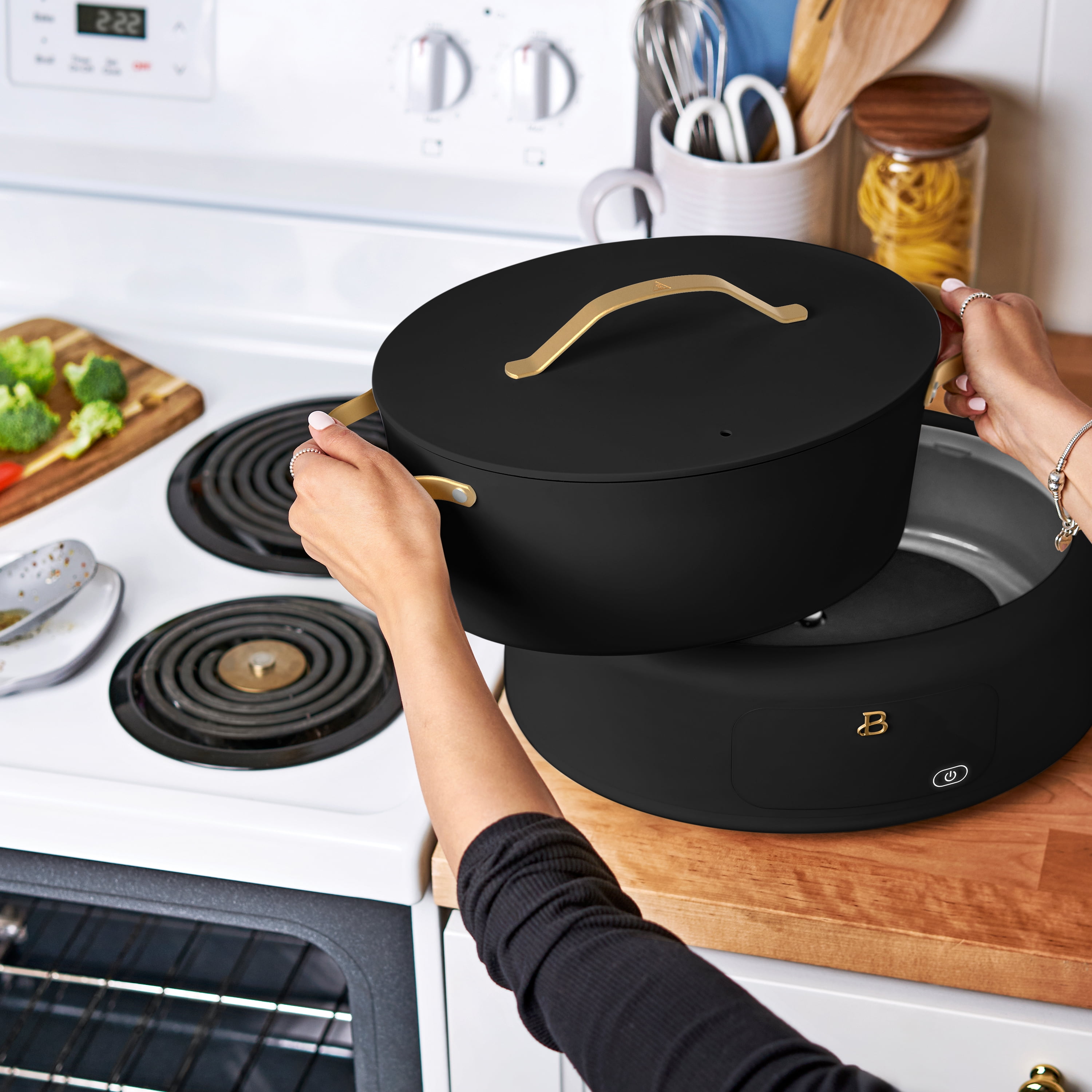 Beautiful 10 in 1, 6 Qt Electric Multi-Cooker, Black Sesame by Drew Barrymore