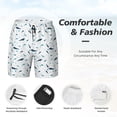 thumbnail image 5 of Haiem Party Shark Cute Mens Swim Trunks with Compression Liner 2 in 1 Swimming Shorts Stretch Swimwear Quick Dry,Board Shorts-X-Large, 5 of 9