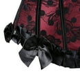 thumbnail image 4 of Stay Corset Women's Gothic Shoulder Straps Tank Overbust Corset Black Lace Corset Top Red 2XL, 4 of 4