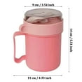 thumbnail image 2 of AUDeals ‌500ml Portable Soup Cup with Lid & Spoon Leakproof Bento Lunch Box, Food Container for Milk, Breakfast, Hot Meals Lightweight Plastic Food Jar, Microwave Safe, Durable Travel Cup‌, 2 of 3