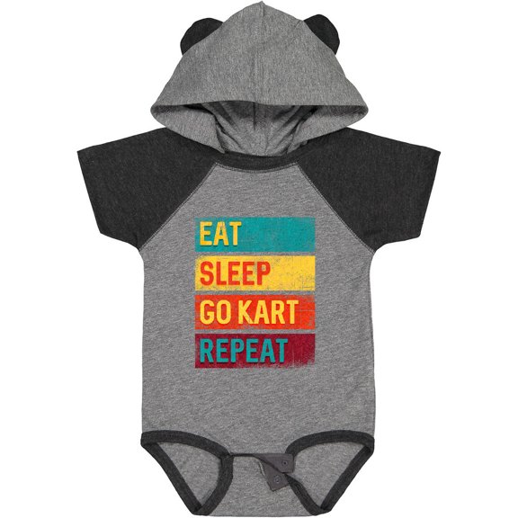 Inktastic Gokarting Eat Sleep Go Kart Repeat Boys or Girls Baby Bodysuit