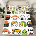 thumbnail image 2 of Manfei Sushi Pattern Full Size Sheets,Teens Food Theme Bed Sheets,Japanese-Style Sheet Sets For Kids,Super Cozy Room Decor,4pcs, 2 of 7
