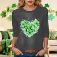 thumbnail image 4 of felwors Womens 3/4 Sleeve Crew Neck Valentine T Shirts Love Heart Printed Graphic Tee Tops (Dark Gray, XXL), 4 of 7