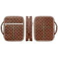 thumbnail image 6 of FOR U DESIGNS Cross Brown Pattern Bible Case Handbag with Handle Quilted Bible Holder Case Bible Journaling Supplies Bible Carrier Tote Bag for Bible Study/Daily Use, 6 of 7