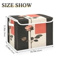 thumbnail image 3 of WOBOGO Pink Rose Large Collapsible Storage Box Flip Lid Fabric Decorative Organizer Container Basket with Handles 16.5×12.6×11.8in, 3 of 7