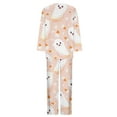 thumbnail image 4 of WXLWZYWL Kawaii Pajamas for Women Casual Suits 2 PC Pajamas Set Halloween Printed Autumn Cotton Pajama Lapel Sleepwear Long Sleeve Loungewear, 4 of 5