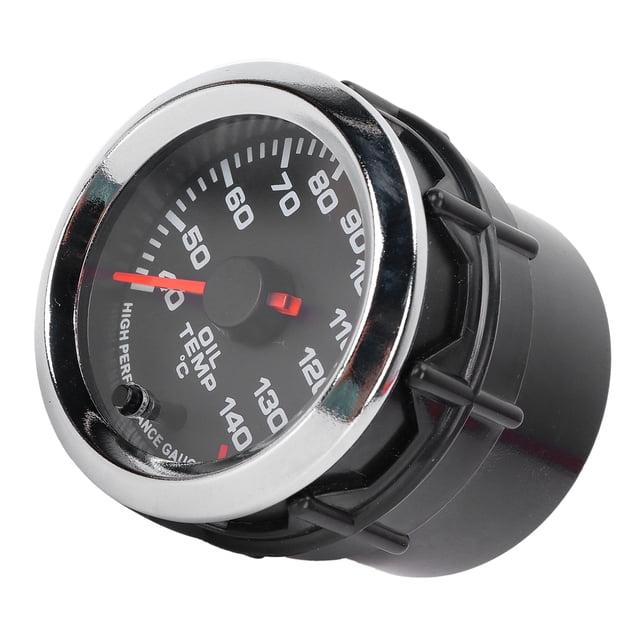 Medidor de temperatura del aceite 52 mm/2,0 pulgadas Pantalla de 40-140 ℃ Retroiluminación de 7 colores Esfera negra para automóviles de 12 V