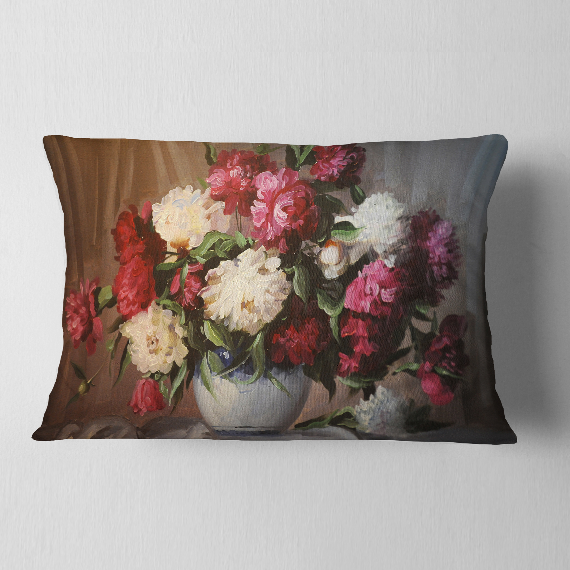 Designart 12" x 20" Multi-color Polyester Throw Pillow