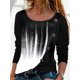 thumbnail image 1 of Camiseta con botones de colores mezclados para mujer, Tops informales de manga larga con cuello redondo, Jersey holgado que combina con todo, moda de verano 2022, 1 of 4