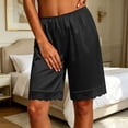 thumbnail image 3 of Women Culotte Shorts Lace Satin Bloomer Pettipants | Half Under Dresses Elastic Waist Lace Hem Short Bloomers Pants Silk Liner Culottes Pantaloons for Under Skirt, 3 of 8