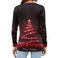 thumbnail image 3 of Fabrcox Christmas Trendy Henley Tshirts for Women Christmas Snowman Print V Neck Long Sleeve Fall Spring Tops Casual Xmas Holiday Tunic Shirts Deep Red XL, 3 of 3