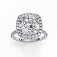 thumbnail image 2 of 2.50 CT Cushion Shape Lab Created Diamond Ring Halo With Pave Set Engagement Ring, Solitaire With Accents Wedding Proposal Ring For Bridal, 2 of 4