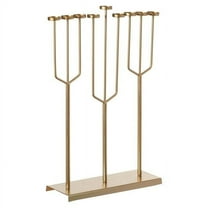 Modern Design Hanukkah Menorah Exceptional presentational piece, 9 Branch Tea Light Candle Holders, Gold