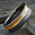 thumbnail image 2 of Men's Wedding Band Rings - Black Whiskey Barrel Design - Wedding Rings for Men and Women, 2 of 5