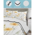 thumbnail image 4 of Quilts Twin Size, Yellow Daisy Floral Soft Comforter Bedding Set for Bed, Spring Rustic Botanical Flowers Lightweight Quilted Bedspread with Pillow Cover(2 Pieces) for All Season, 68x86 Inch, 4 of 6