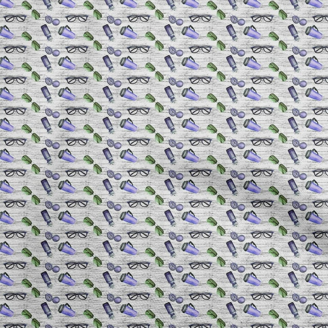 oneOone Rayon Blue Fabric Travel Sewing Material Print Fabric By The Yard 56 Inch Wide