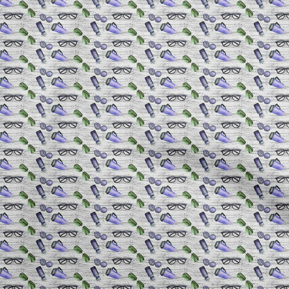 oneOone Polyester Spandex Blue Fabric Travel Diy Clothing Quilting Fabric Print Fabric By Yard 56 Inch Wide