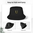 thumbnail image 3 of ZICANCN Bucket Hat Unisex for Men Women, Alphabet U Pattern Fashion Fishing Hat Cute Fisherman Cap, Black, 3 of 5