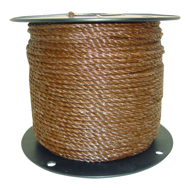 Field Guardian 631835 1/4 Inch UV Resisting Polyrope, 656 Foot Spool, Brown