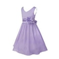 thumbnail image 2 of Manyakai Kids Sleeveless Flower Girl Dress V-Neck Ruched Chiffon Wedding Party Formal Ball Gown Lavender 8, 2 of 7