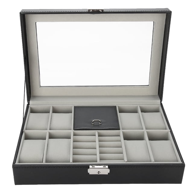 Watch Box Organizer ,Watch Cases For Men Box Jewelry Box 8 Slots PU Leather Watch Storage Case Jewelry Display Box Holder Organizer