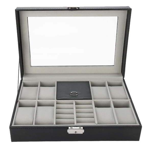 Watch Box Organizer ,Watch Cases For Men Box Jewelry Box 8 Slots PU Leather Watch Storage Case Jewelry Display Box Holder Organizer
