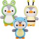 thumbnail image 1 of 3 Pieces Mini Cute Stuffed Penguin Keychains Set In 4.8 Inch Frog Bee Dinosaur Costume Dressed Plush Toys Keychain For Boys Girls (3pcs), 1 of 4