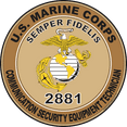 thumbnail image 1 of U.S.M.C. MOS 2881 Communication Security Equipment Technician Decal 3.8" - Desert Tan, 1 of 1