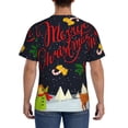 thumbnail image 3 of Bixox Men's Merry Christmas Elk Printed Short Sleeve Skinny Athletic T-Shirt, 3 of 6