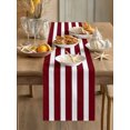 thumbnail image 3 of Wine Red Striped Table Runner 90 Inches Long,Vintage Classic Horizontal Stripes Cotton Linen Table Runners Dresser Scarves,Fabric Tabletop Scarf Furniture Cover for Home Dinner Party 13"x90", 3 of 9