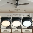 thumbnail image 2 of Vagizm Ceiling Fan with Light Remote: 52 Inch Modern Bedroom Fans with Dimmable Tri-Color Temperature LED - Quiet Reversible DC Motor - Indoor Outdoor (Black+Walnut), 2 of 7