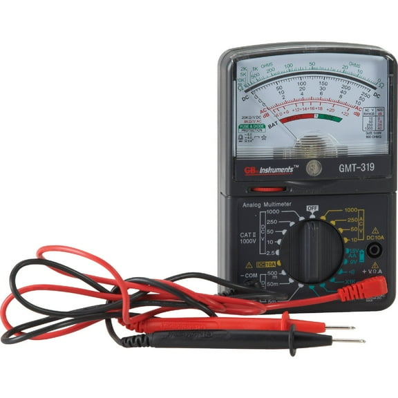 Gardner Bender GMT-319 Analog Multimeter, 7 Function, 19 Range, AC/DC Volt, DC Current, Resist, Continuity, Decible, Manual Range