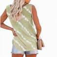 thumbnail image 3 of Kaprioy Womens Summer Tops Women's Summer Boho Tie Dye Sleeveless Tank Tops Button Blouse Loose Casual Striped Vest T-shirt Plus Size, 3 of 6