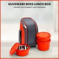 thumbnail image 2 of SOPL-OLIVEWARE Boss Stainless Steel Lunch Box, Microwave Safe & Leak Proof, 3 Ineer Steel Containers With Bpa Free Airtight Lids (290 ml, 450 ml, 600 ml), Fabric Bag - Orange, 600 Milliliter, 2 of 4