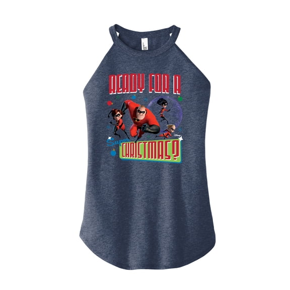 Disney The Incredibles - Holiday - Ready For A Super Christmas - Juniors High Neck Tank Top