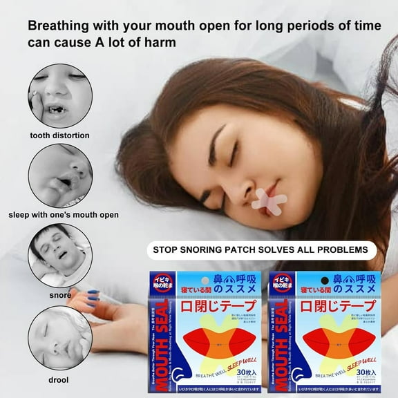 120 Pieces Sleep Mouth Band - Gentle and Hypoallergenic Sleep Strips to Relieve Snoring for Better Nasal Breathing and Better Sleep - Safe, Easy to Use