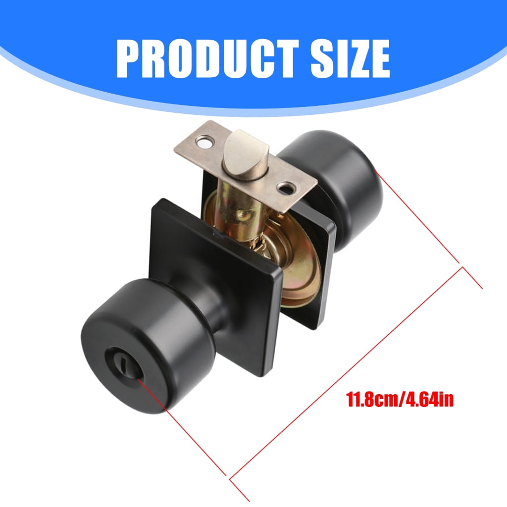 KCAHPAN Matte Black Sturdy Zinc Alloy Door Knobs Featuring Lock and Key Suitable for Bedroom and Bathroom Door Decoration