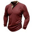 thumbnail image 1 of RKSTN Mens Sweatshirt knit Beefy Muscle Basic Solid Pure Color Shirts Long Sleeve V Neck Blouse Tops with Buttons, 1 of 7