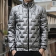 thumbnail image 5 of BAETEUY Men Winter Cotton Coat Stand Collar Long Sleeve Quilted Outwear, 5 of 7