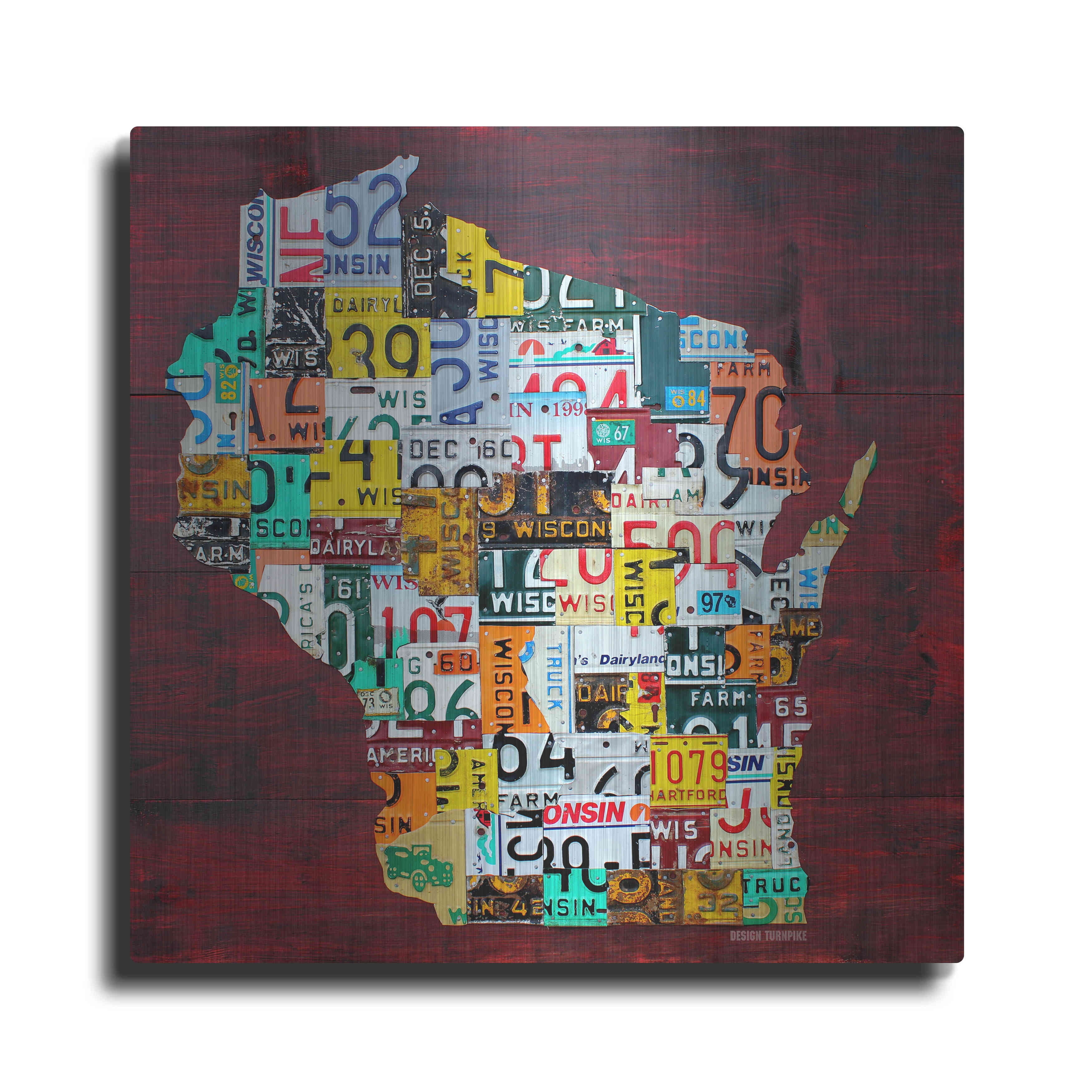 Luxe Metal Art 'Wisconsin Counties License Plate Map' by Design