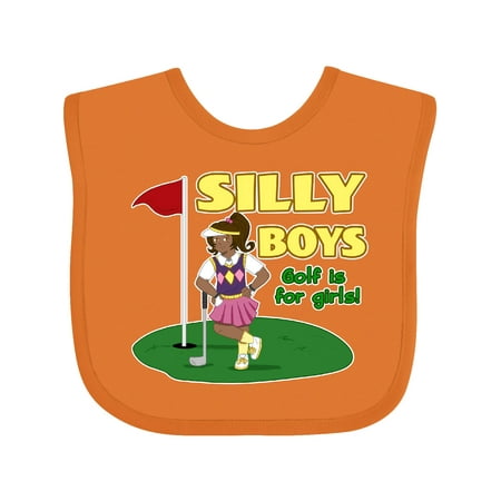 

Inktastic Silly Boys Golf is for Girls with Dark Haired Golfer Gift Baby Boy or Baby Girl Bib
