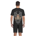 thumbnail image 6 of joogoo Men's Pajama Set Cool Goat Skull V-Neck Pj Shorts Set 2 Piece Loungewear Sleepwear S, 6 of 7