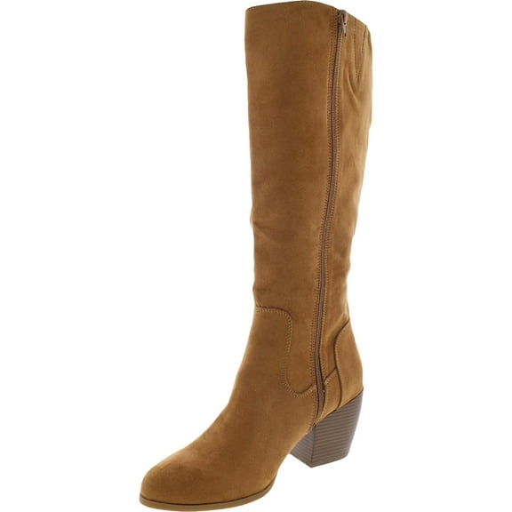 Style & Co. Womens Warrda  Faux Suede Zip Up Mid-Calf Boots