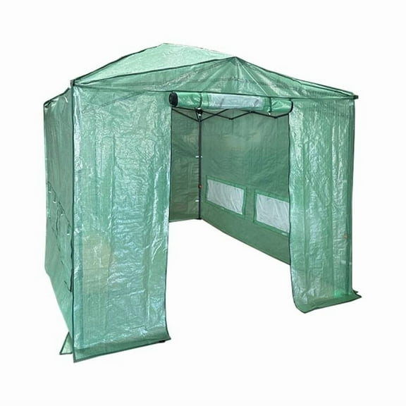 Garden Winds Custom Fit Replacement Cover Compatible with The Eagle Peak 12' x 8' Portable Walk In Instant Pop Up Greenhouse Zipper Entry Doors Mesh Side Windows - PE Fabric - Green