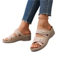thumbnail image 3 of Norvail Womens Arch Support Orthopedic Slides, Wide Foot Sandals for Women Dressy, Large Thick Bottom Pearl Decoration Lightweight Walking Sandals for Summer Beach, 3 of 4
