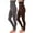 -Gray/Brown, variant on 2-Pack Plus Size High Waist Tummy Control Full Length Legging Compression Top Pants Fleece Lined XL 2XL